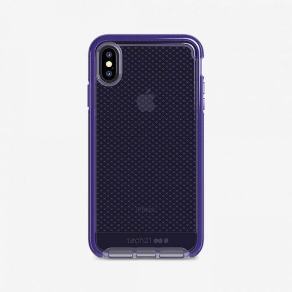 iPhone Xs Max Suojakuori Evo Check TPU-materiaali-materiaali Läpinäkyvä Violetti