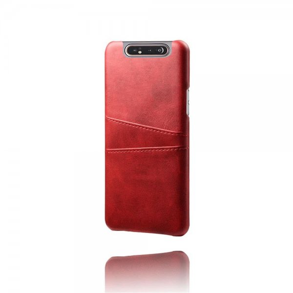 Samsung Galaxy A80 Suojakuori Korttitasku PU-nahka Punainen