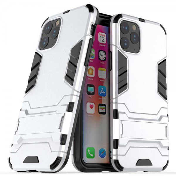 iPhone 11 Pro Max Kuori Armor Telinetoiminto Kovamuovi Hopea