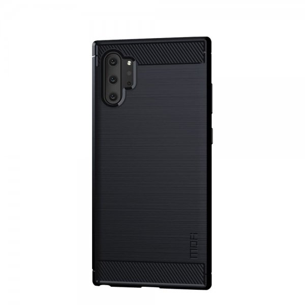 Samsung Galaxy Note 10 Plus Suojakuori TPU-materiaali-materiaali Harjattu Hiilikuiturakenne MörkSininen