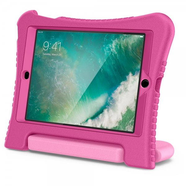 iPad 9.7 Kuori Kahvalla Play 360 Näytönsuoja Candy Pink