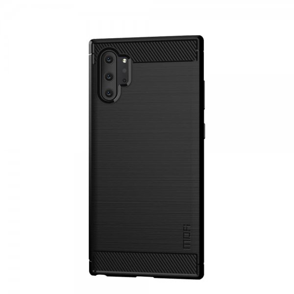 Samsung Galaxy Note 10 Plus Suojakuori TPU-materiaali-materiaali Harjattu Hiilikuiturakenne Musta