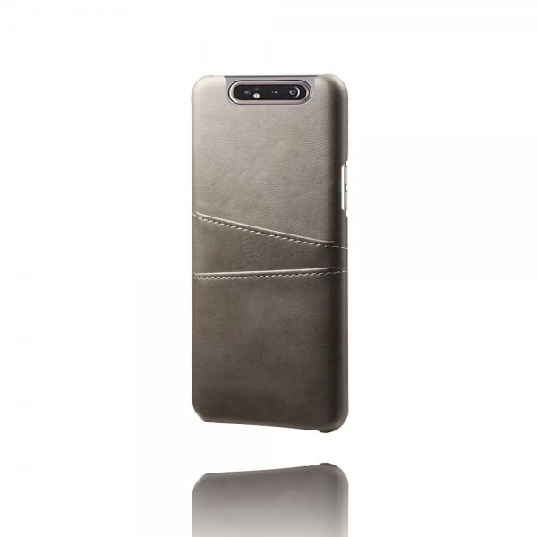 Samsung Galaxy A80 Suojakuori Korttitasku PU-nahka Harmaa