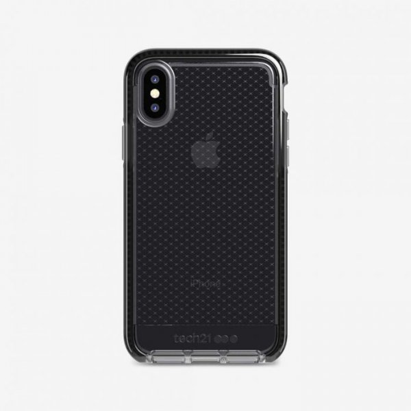 iPhone X/Xs Suojakuori Evo Check TPU-materiaali-materiaali Läpinäkyvä Musta
