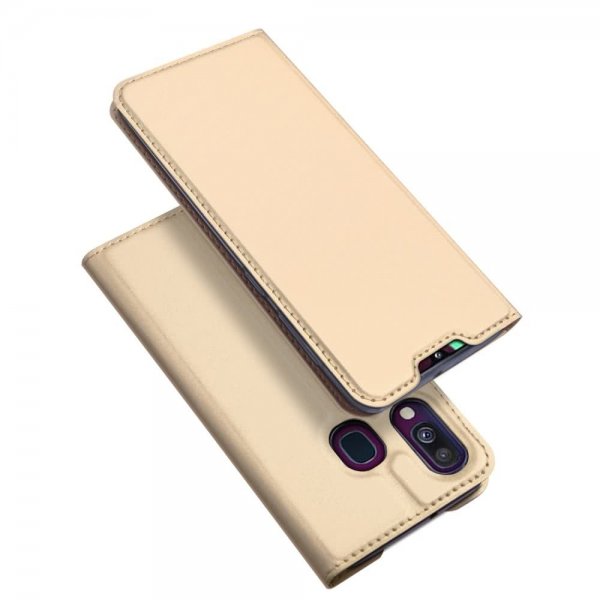 Samsung Galaxy A40 Suojakotelo Skin Pro Series Korttitasku PU-nahka Keltainend