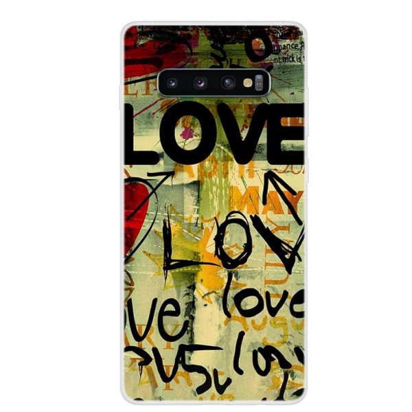 Samsung Galaxy S10 Suojakuori TPU-materiaali-materiaali Motiv Love