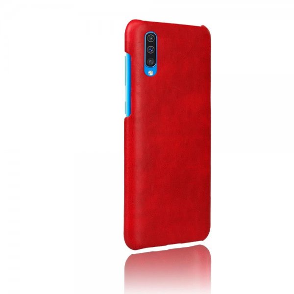 Samsung Galaxy A50 Suojakuori Kovamuovi PU-nahka Punainen