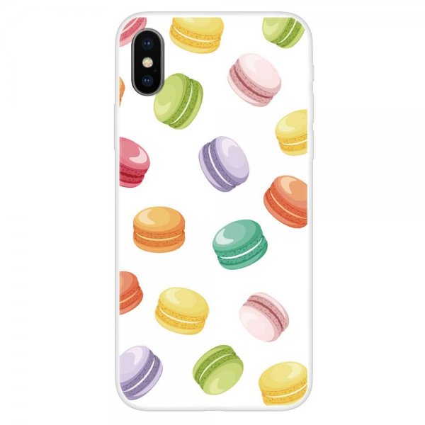 iPhone X/Xs Suojakuori TPU-materiaali-materiaali Motiv Macarons