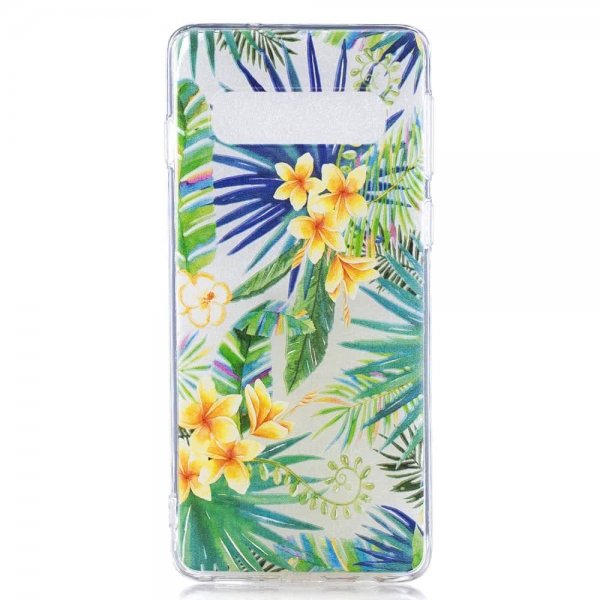 Samsung Galaxy S10 Suojakuori TPU-materiaali-materiaali Motiv Exotiska Växter