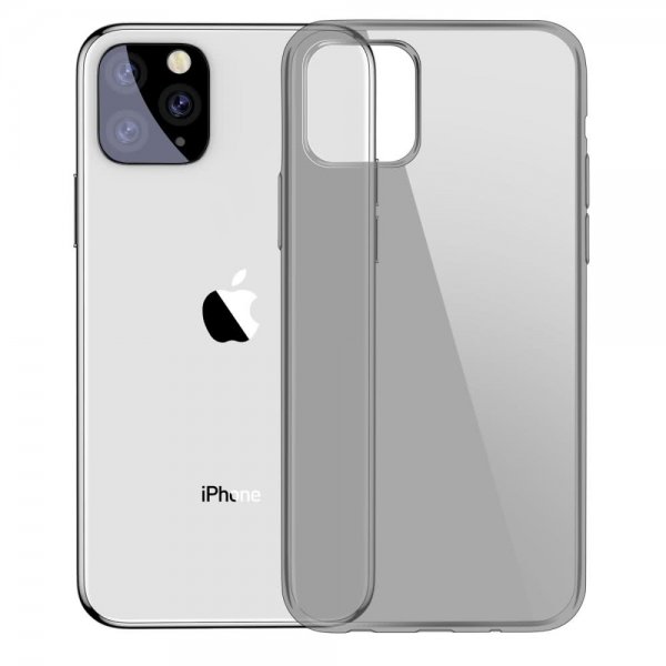iPhone 11 Pro Max Suojakuori Simple Series TPU-materiaali-materiaali Läpinäkyvä Musta