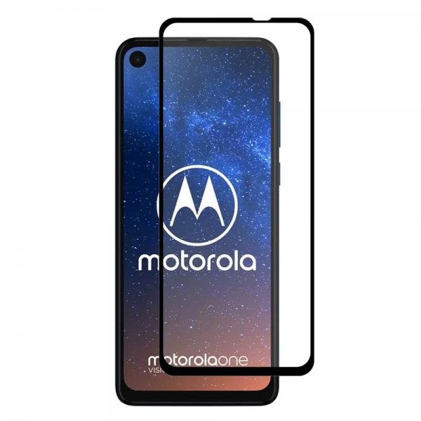 Motorola One Vision Näytönsuoja Karkaistua Lasia Full Size ja Full Glue