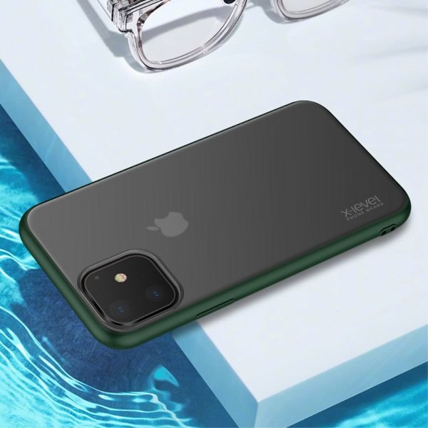 iPhone 11 Suojakuori Kovamuovi TPU-materiaali-materiaali Musta Vihreä