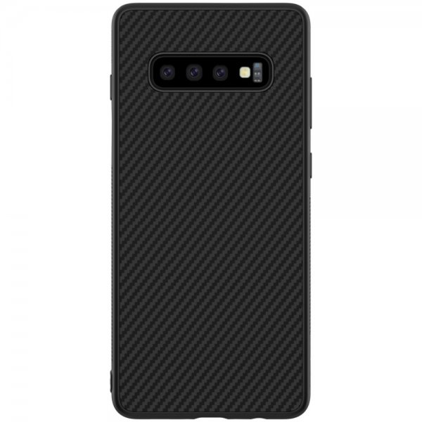 Samsung Galaxy S10 Kuori Synteettinen Kuitu Hiilikuiturakenne Musta