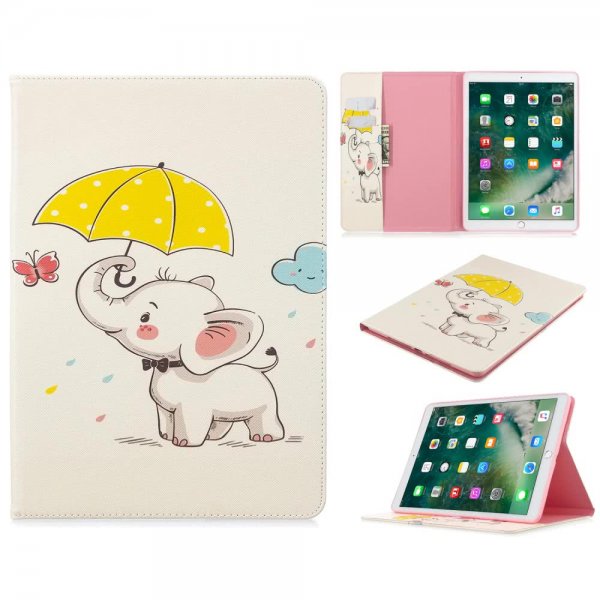iPad 10.2 Suojakotelo Motiv Elefant med Paraply
