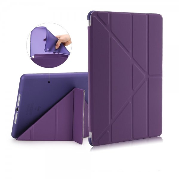 iPad 9.7 Kotelo PU-nahka Origami Telineellä Violetti