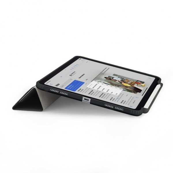 iPad Air 13 (M2/M3) Kotelo Origami No3 Pencil Case Musta