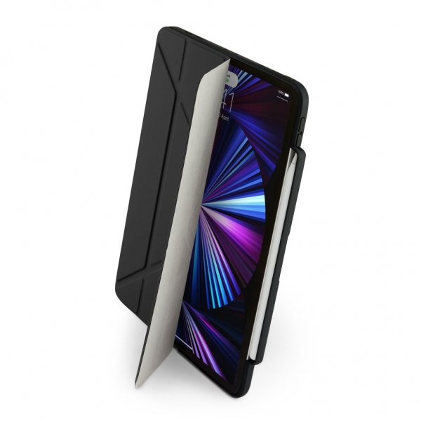 iPad Pro 11 (gen 2/3/4) Kotelo Origami No3 Pencil Case Musta