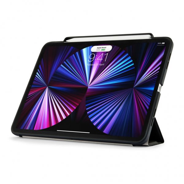 iPad Pro 11 (gen 2/3/4) Kotelo Origami No3 Pencil Case Musta