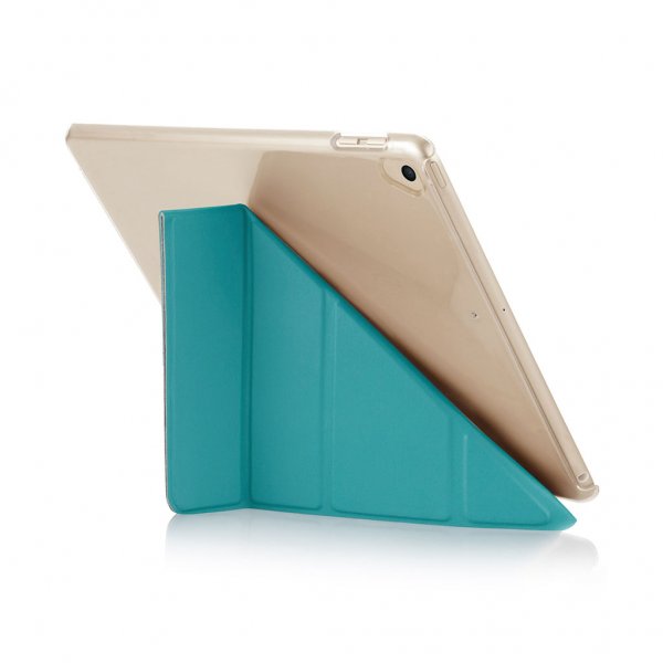 iPad 9.7 2017/2018 Origami Kotelo Läpinäkyvä Sininen
