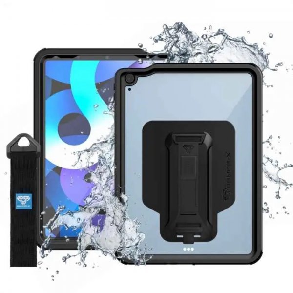 iPad Air 10.9 (gen 4/5) Kuori Waterproof case Musta Kirkas