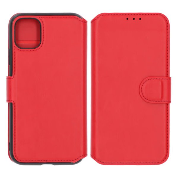 iPhone 11 Kotelo Ulostaitettava Korttikotelo Punainen