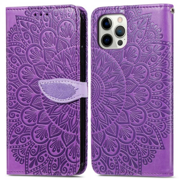 iPhone 12/iPhone 12 Pro Kotelo Mandala Violetti