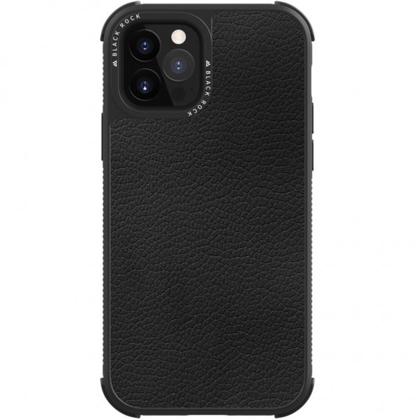 iPhone 12/iPhone 12 Pro Kuori Robust Case Real Leather Musta
