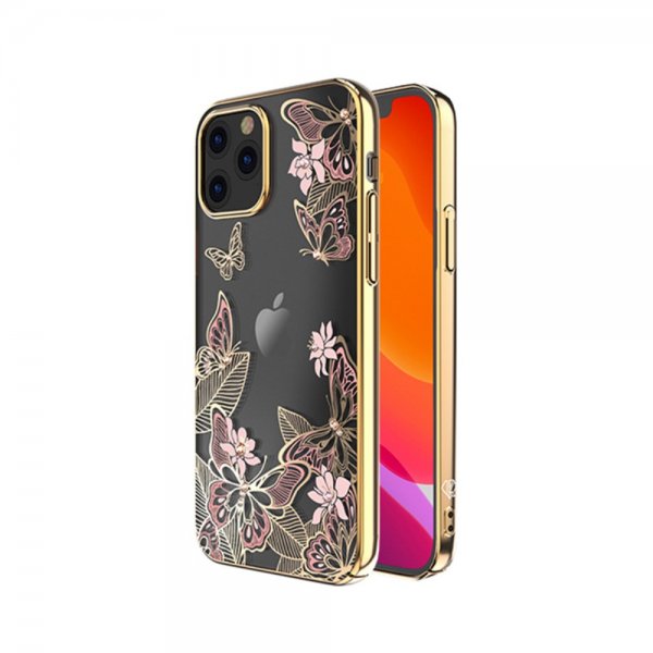 iPhone 12/iPhone 12 Pro Suojakuori Butterfly Series Vaaleanpunainen