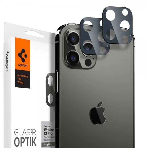 iPhone 12 Pro Kameran linssinsuojus Glas.tR Optik 2 kpl Graphite