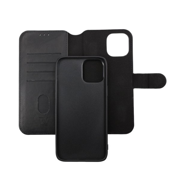 iPhone 12 Pro Max Kotelo Detachable Wallet Case Musta