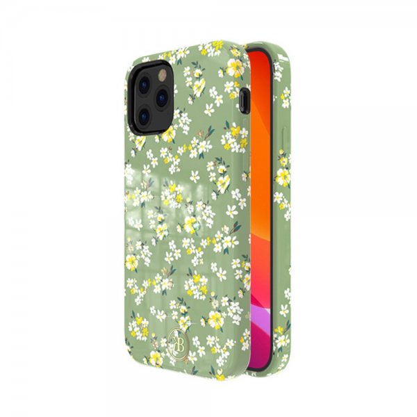 iPhone 12 Pro Max Suojakuori Flower Series Vihreä/Keltainen Kukat