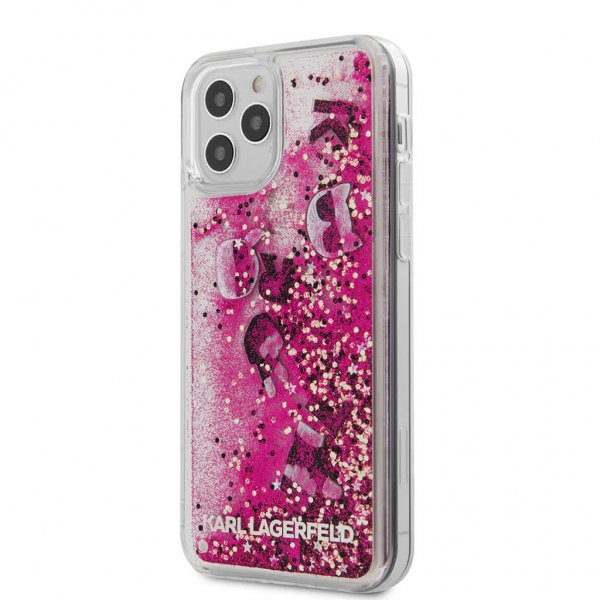 iPhone 12 Pro Max Suojakuori Liquid Glitter Charms Vaaleanpunainen