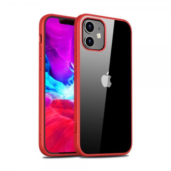 iPhone 12 Pro Max Suojakuori Läpinäkyvä takaosa Punainen