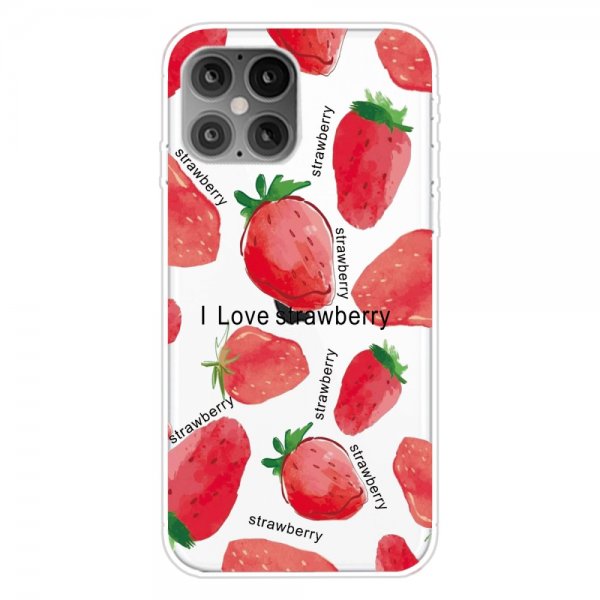 iPhone 12 Mini Suojakuori Aihe I Love Strawberry