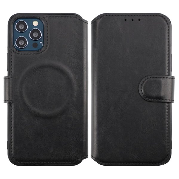 iPhone 12/iPhone 12 Pro Kotelo 4 Korttitaskulla MagSafe Musta