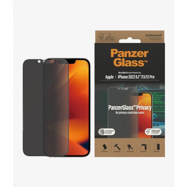 iPhone 13/iPhone 13 Pro/iPhone 14 Näytönsuoja Ultra-Wide Fit Privacy EasyAligner