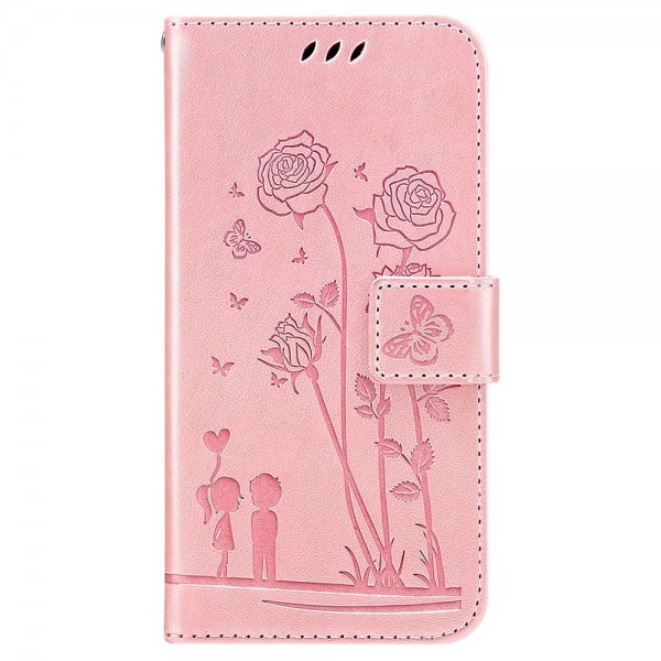 iPhone 13 Pro Kotelo Kukkakuvio Vaaleanpunainen