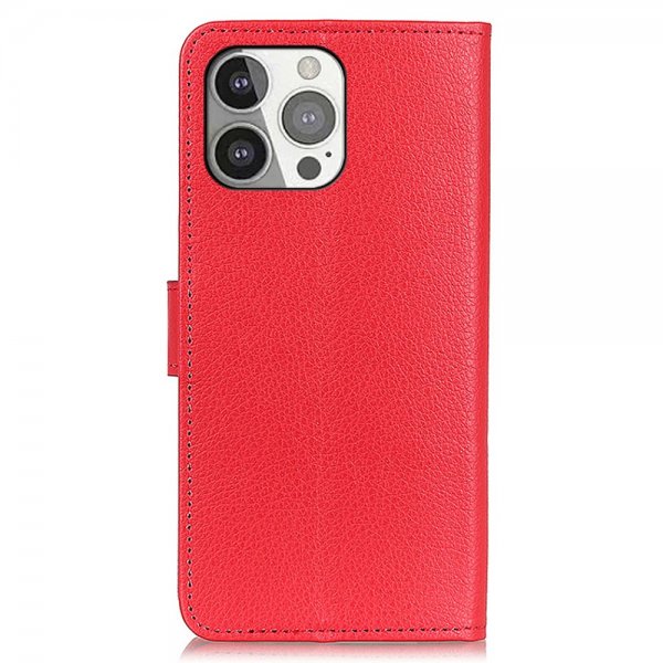 iPhone 13 Pro Kotelo Litchi Punainen