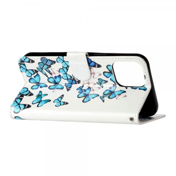 iPhone 13 Pro Max Kotelo Aihe Sininen Perhoset