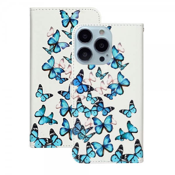 iPhone 13 Pro Max Kotelo Aihe Sininen Perhoset