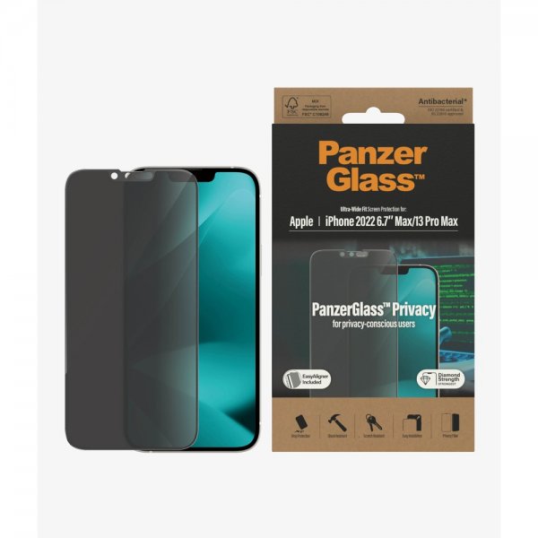 iPhone 13 Pro Max/iPhone 14 Plus Näytönsuoja Ultra-Wide Fit Privacy EasyAligner