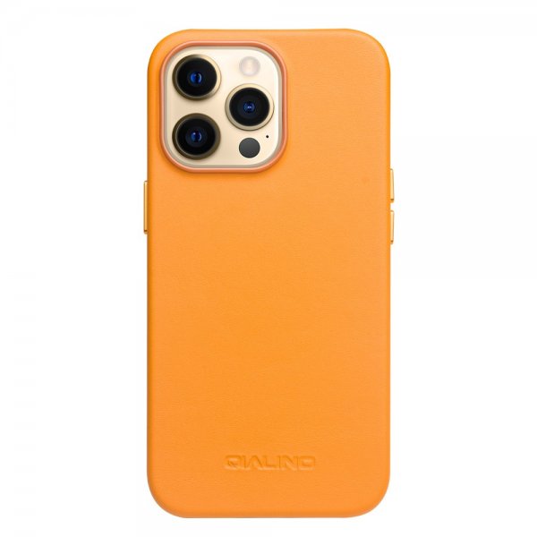 iPhone 13 Pro Max Kuori Aito Nahka MagSafe Oranssi