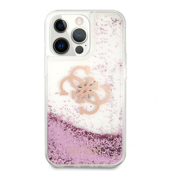 iPhone 13 Pro Max Kuori Liquid Glitter Vaaleanpunainen