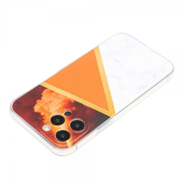 iPhone 13 Pro Max Kuori Marmorikuvio Oranssi