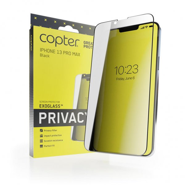 iPhone 13 Pro Max Näytönsuoja Exoglass Curved Privacy