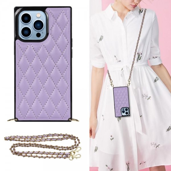 iPhone 13 Pro Kuori Square Hihnalla Violetti