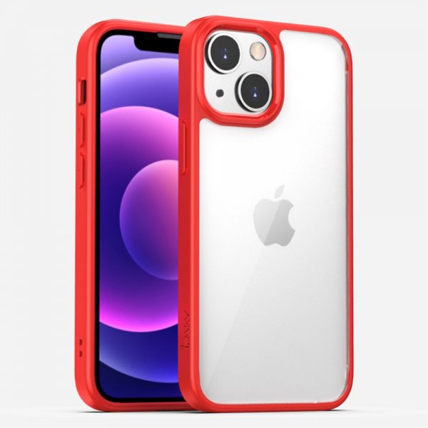 iPhone 13 Pro Kuori Läpinäkyvä takaosa Punainen