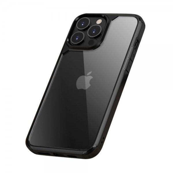 iPhone 13 Pro Kuori Läpinäkyvä takaosa Iskunkestävä Musta