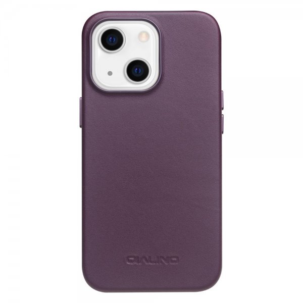 iPhone 13 Kuori Aito Nahka MagSafe Violetti