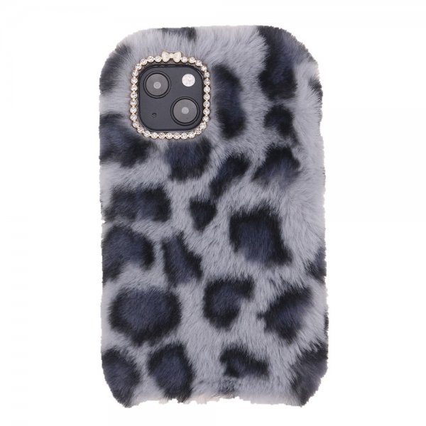 iPhone 13 Kuori Pehmo Leopardi Kuvio Musta